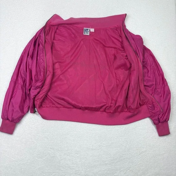Vintage Nike International Windbreaker Jacket Pink Gold Embroidered Logo Track